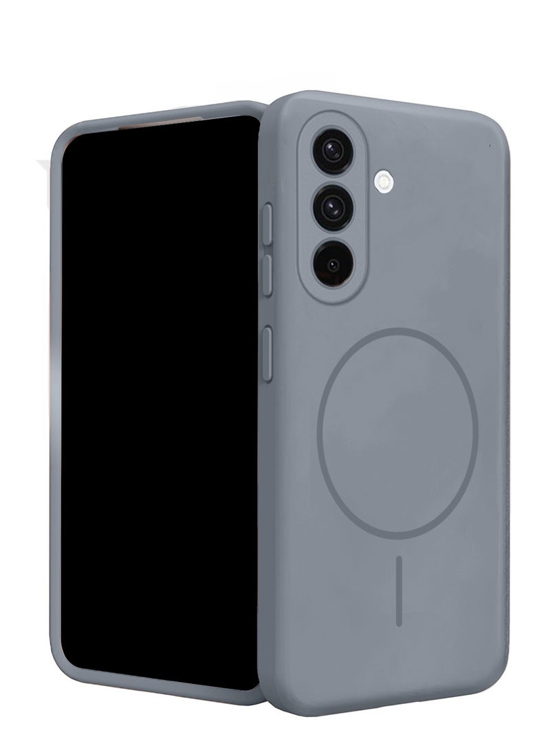 دبليو تيك سامسونج جالاكسي A57 5G 2026 غطاء حماية من السيليكون السائل الفاخر متوافق مع حلقة Magsafe الرقيقة (MCMPMN) - رمادي - Image 2